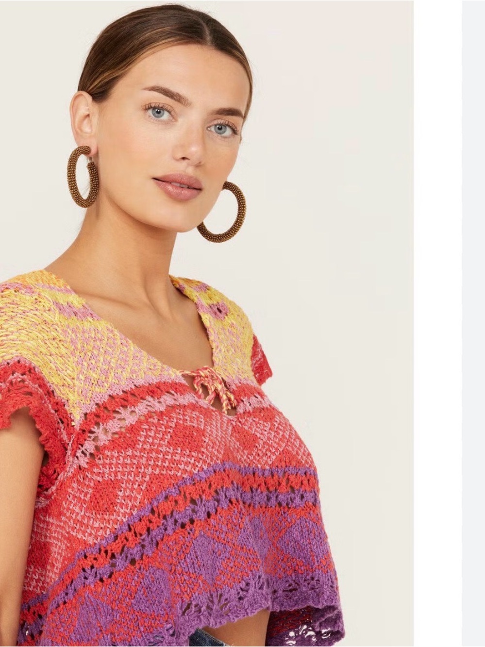 Free people, Lily, color block  crop sweater NWT
